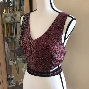 *NWOT* Boho Tie Waist Crop Top